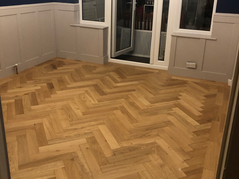 Herringbone wood flooring