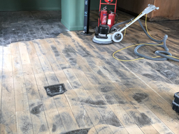 During floor sanding